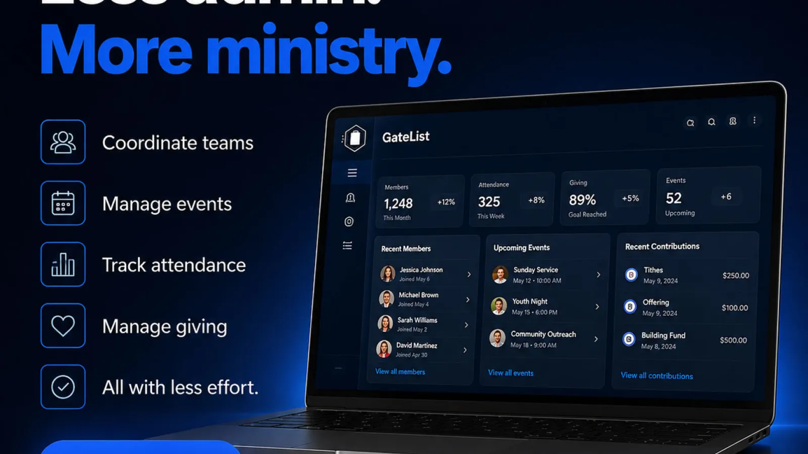 Gatelist: less admin, more ministry.