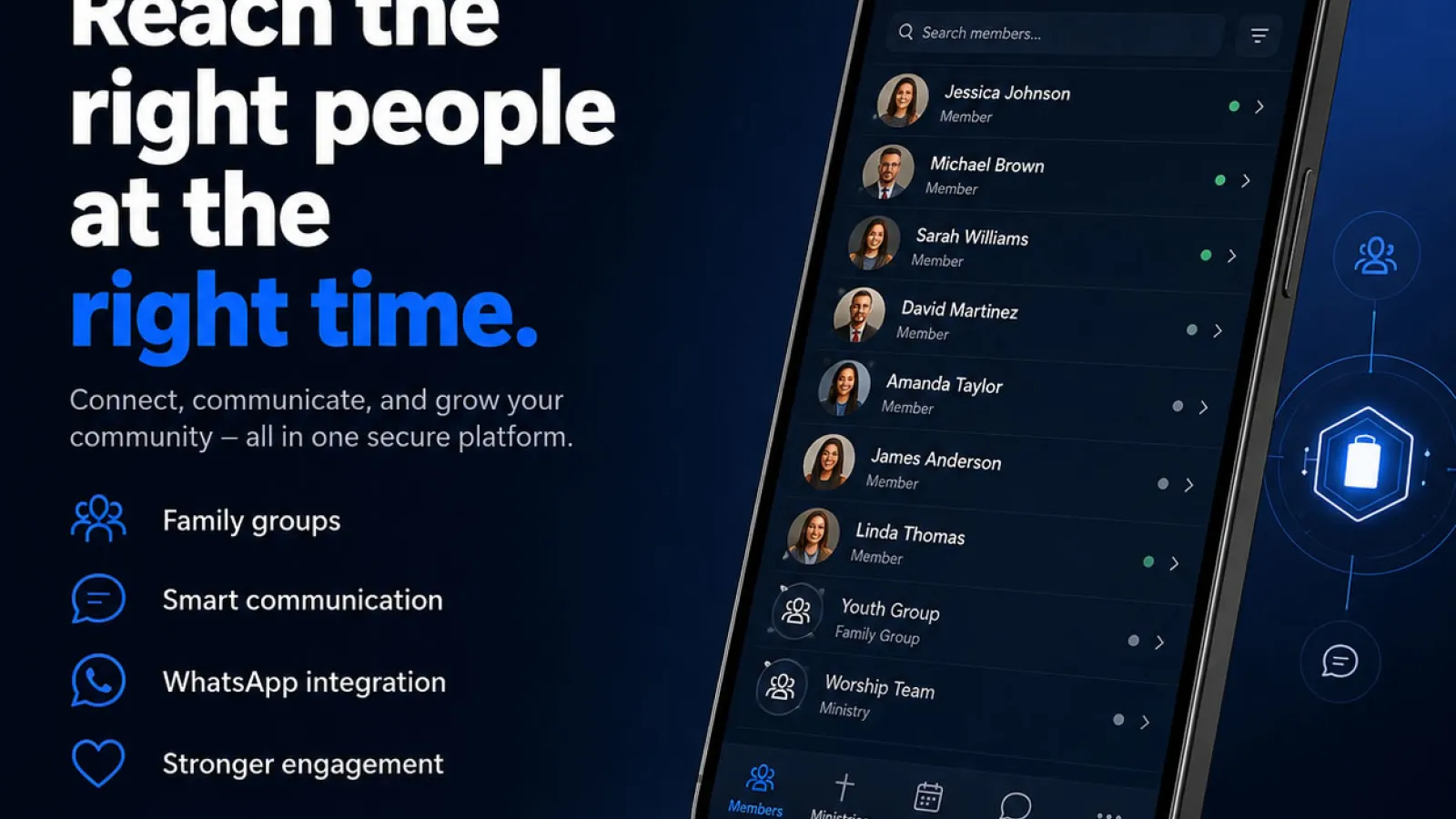 Gatelist: reach the right people at the right time with family groups, smart communication and WhatsApp.